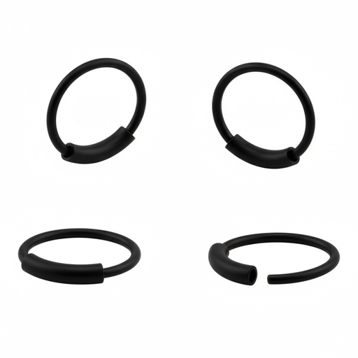 [BKS-NSD145-0.8-8] Steel 316L Black Ti-PVD Coated Bendable Open Nose Ring  