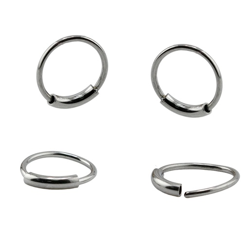 [S-NSD145-08-8] Steel 316L Bendable Open Nose Ring 