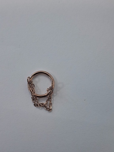 [GDS-SGM360] Steel 316L Gold Ti-PVD Coated Hinged Segment Ring with Double Chain Link 
