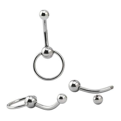 [S-BAN26-1.6-11-4/5] Steel 316L Bananabell with BCR Ring