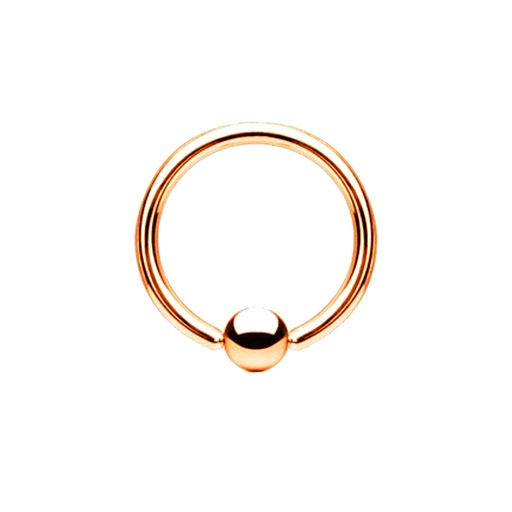 Steel 316L Rose Gold Ti-PVD Coated BCR with Clip-in Ball 