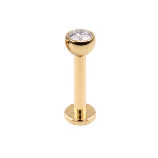 Gold Internally  Labret with Stone Ball