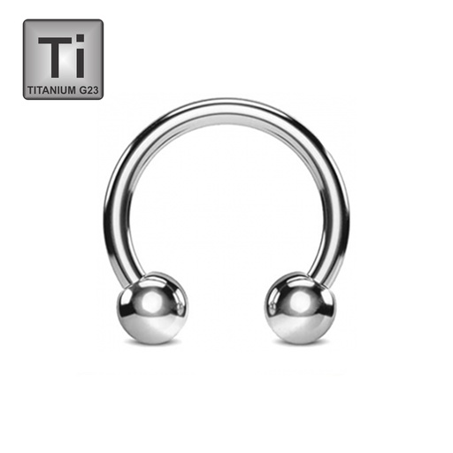 Titanium G23 Circular Barbell with Screwballs - 16GA-(1.2mm)