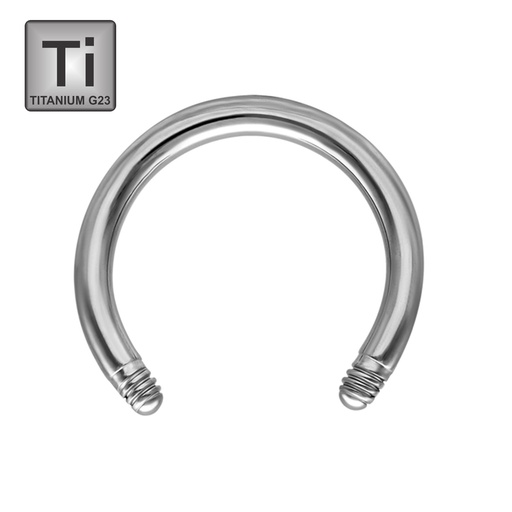 Titanium G23 Circular Barbells without balls in different sizes - 14GA(1.6mm) 