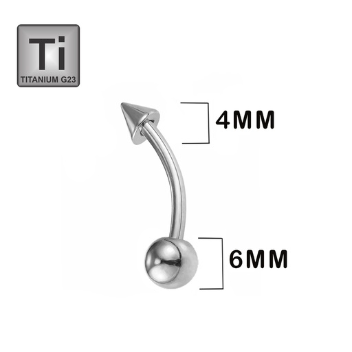 Titanium G23 Bananabell with Cone and Screwball (4+6mm) - 14GA(1.6mm) 