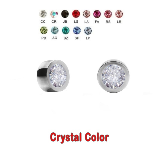 Titanium G23 Clip-in Flat Ball with Flat Setted Crystal