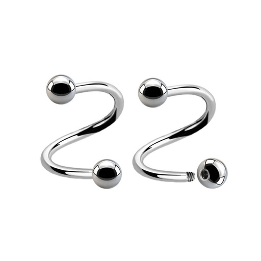 Steel 316L Spiral with Screwballs - 16GA(1.2mm)