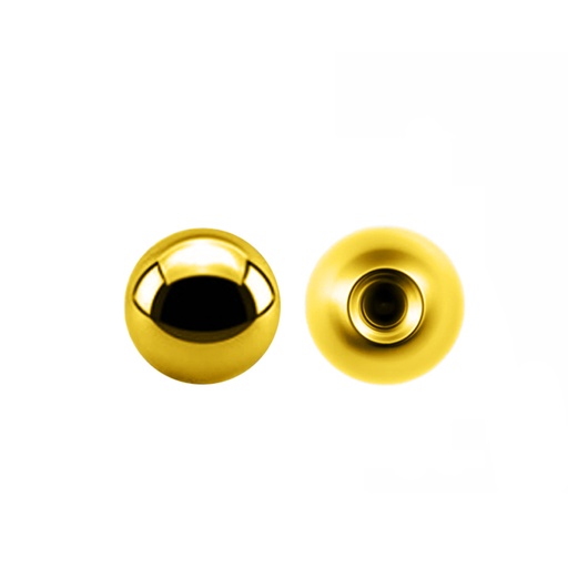 Steel 316L Gold Ti-PVD Coated Screw Balls - 14GA(1.6mm) 