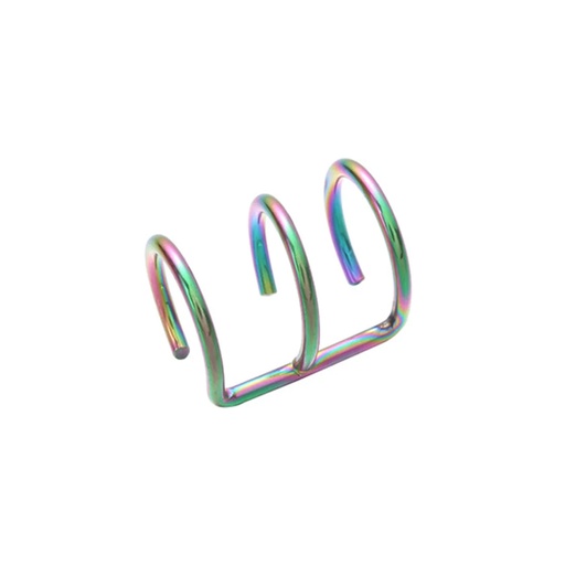 [RBS-EFR03-1.6-10] 316L Steel Rainbow PVD Titanium Coated Clip-on (3 curves) - 14GA(1.6mm)
