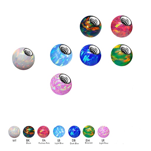 Steel 316L Opal Screw Ball - 14GA(1.6mm)