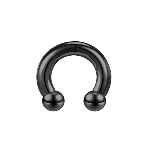Steel 316L Black Ti-PVD Coated Circular Barbell with Screwballs (Big Thickness)