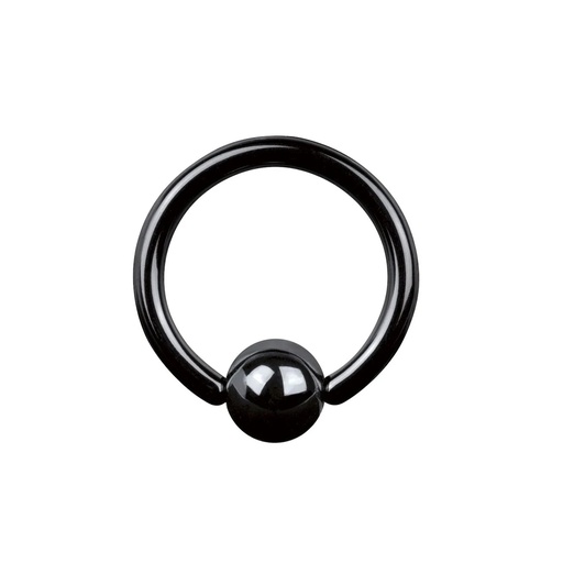 Steel 316L Black Ti-PVD Coated BCR with Clip-in Ball (Big Thickness)