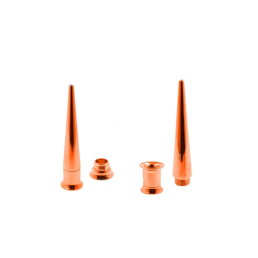 Steel 316L Rose Gold Ti-PVD Coated Taper-Double Flared Tunnel Set, Internally 