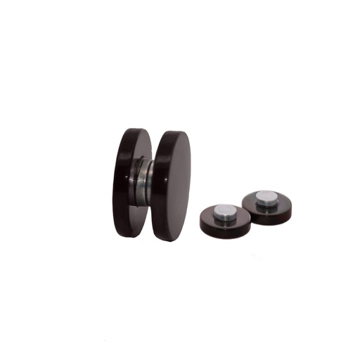 [BKS-EFP43-14] Steel 316L Black PVD Titanium Coated Ear Fake Plug with Round Disc Magnet