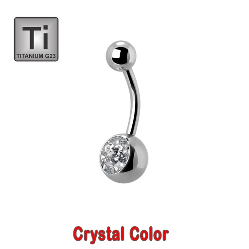 Titanium G23 Bananabell with Single Crystal (4+6mm) - 14GA(1.6mm)