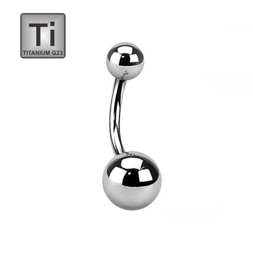 Titanium G23 Bananabell with Screw Balls (4+6mm) - 14GA(1.6mm)
