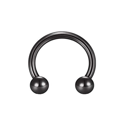 Steel 316L Black Ti-PVD Coated Circular Barbell with Screwballs - 14GA(1.6mm)
