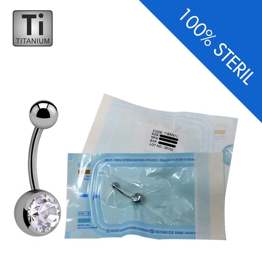 Sterilized Titanium G23 Bananabell with Single Crystal (5+8mm).