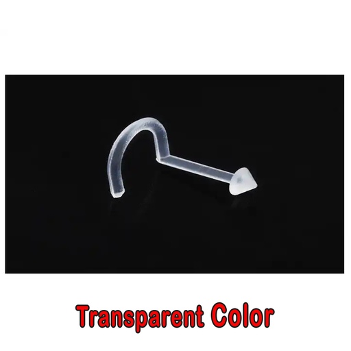 [A-NSD04-0.8-2.5] Clear Acrylic Nose Stud retainer with 2.5mm Cone -   20GA(0.8mm)