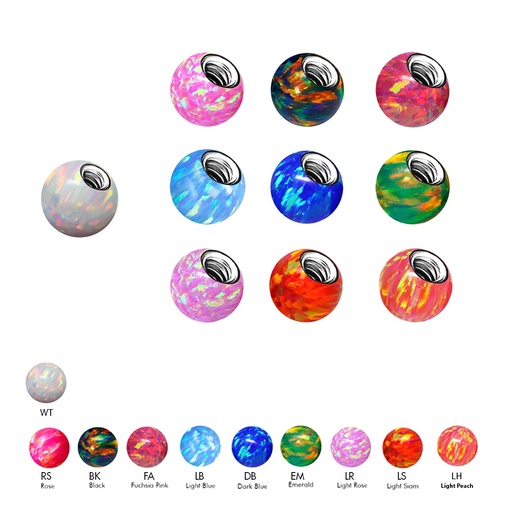 Steel 316L Opal Screw Ball - (1.2mm)