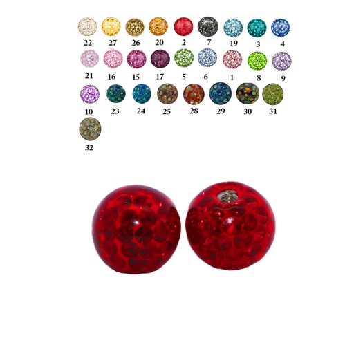 Steel 316L Screw Ball with Epoxy Crystals - 16GA(1.2mm) CCC